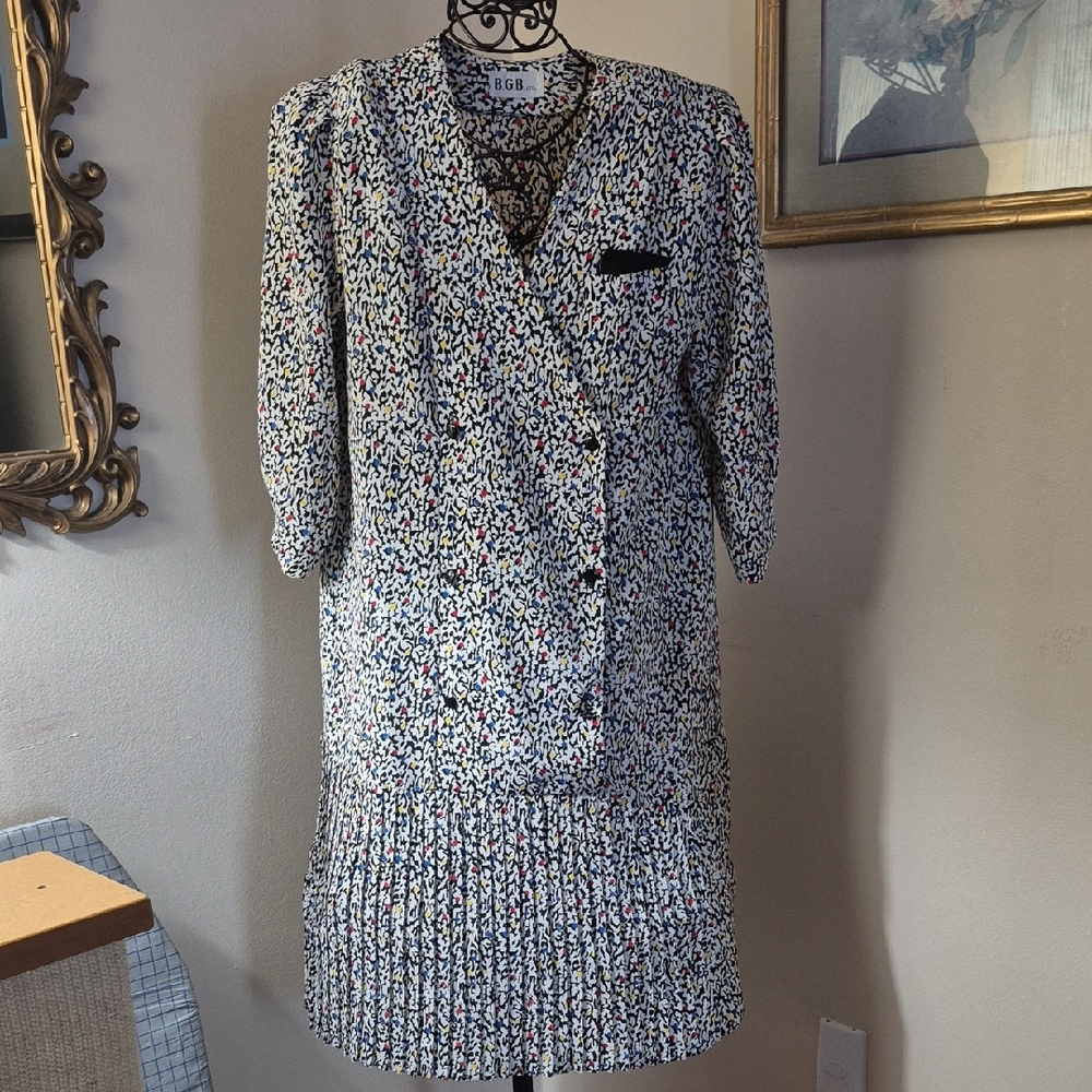 80s BGB Multicolor Patterned Dresa